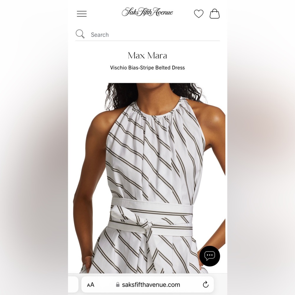 SOLD! $895 Retail MAXMARA label-cut Vischio Bias-Stripe Dress Size: IT42 US6/8 - Picture 5 of 16